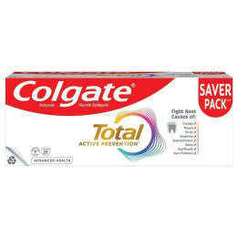 Colgate Total Active Prevention Advanced Health Anticavity Fluoride Toothpaste saver pack.