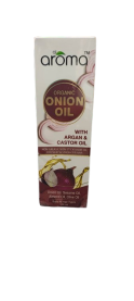 AlAroma Leafs Organic Onion Oil with Argan & Castor Hair Oil (100 ml) – For Stronger, Healthier & Nourished Hair